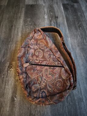 L.L. Bean Paisley Sling Bag in Rust and Brown